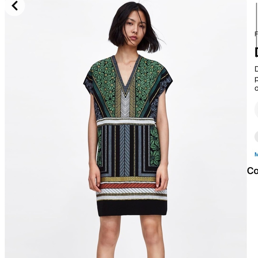 “ZARA” Aztec Print Textured Tunic Dress